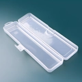 Transparante rechthoekige plastic opbergdoos voor make-up kwasten met stevige sluiting - Transparant