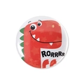 Red cartoon dinosaur tinplate badge with RORRRR text for kids birthday party decor - One Size / Red Base Cartoon Dinosaur Sound (RORRRR)