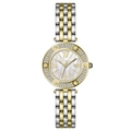 Scottie women's watch featuring a two-tone metal strap and white mother-of-pearl dial - Two-tone Case White Dial Steel Band