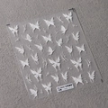 3D embossed nail art stickers featuring white butterfly patterns and pearls, model TS-3609 - TS-3609 Cold Extraction Butterfly Dream (New Relief)