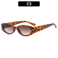 Y2K ovale zonnebril met klein montuur in retro luipaardprint en bruine glazen - C5 / Schildpad Frame