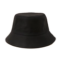 Classic black canvas bucket hat with minimalist design for outdoor sun protection - Black