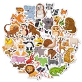 Dettaglio di vivaci adesivi per bambini con animali come leoni, panda e giraffe - 50 Pezzi Mini Animali della Foresta