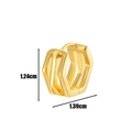 Gold plated geometric hollow cartilage hoop earring with hexagonal layered frame design - Tiered Geometric Hexagon Style / 2# Gold