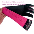 Detail showing elastic wig bands in pink and black with velcro closure and three widths - Width 3cm Length 58cm / Rose Red