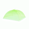 Light green mesh food cover umbrella with white lace trim and top handle device - 17 inch 43*43cm / Green