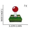 Embroidered game controller patch in green and red with detailed dimensions 7.2x6.2cm - Game Patch 8# (Arcade Joystick)