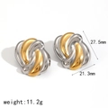 Chic 18k gold and silver plated geometric knot earrings for women with size dimensions - Knot Design Style (TE6824-M)