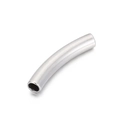 Connettore a tubo curvo in acciaio inossidabile argento per creazione gioielli fai-da-te - Colore Acciaio 5x30mm Stile senza Anello (KLJ248-Z)
