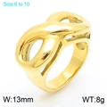 Detalle de anillo infinito chapado en oro de 18k con tallas 6 a 10 y ancho de 13mm - Talla 6 / Dorado