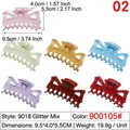 Set de pinces à cheveux scintillantes multicolores 9,5cm avec effet pailleté - 9.5cm 8-Dents Pailleté Couleurs Mélangées