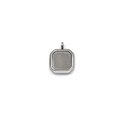Geometric square tiger stone pendant necklace in silver finish with matte gray inlay - Silver/Metal Panel (Pendant Only)