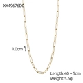 Detail view of a 40+5cm gold paperclip chain necklace with 1.0cm single link size - Gold Paperclip Chain Necklace (XX49676D0)