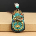 Ebony Golden Phoenix Nepal Single Pendant