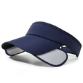 Navy blue sun visor with retractable wide brim panels for UV protection and outdoor sports - Adjustable / Navy Blue
