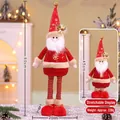 Retractable plush Santa Claus figurine with adjustable legs and knitted red coat - Red 60CM Telescopic Santa