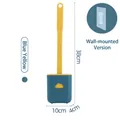 Scopino per WC in silicone a forma di nuvola blu e gialla, montaggio a parete, 38x10x4cm - Set a Parete / Giallo Blu