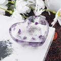 Heart-shaped amethyst crystal resin dish tray for jewelry storage and home decor - 04 Amethyst
