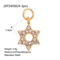 Acier inoxydable Style Hexagramme Strass (JDP2405024)