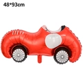 Detail view of 48x93cm red vintage race car foil balloon for party decoration - Racing Car (No. Five)