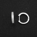 Classic silver geometric hoop earrings with sparkling pave-set zircons for women - Pave White (E5660)
