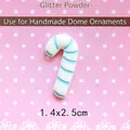 DIY candy cane resin charm with blue stripes for hair clips and phone case crafts - 8-Stripe Cane - Blue
