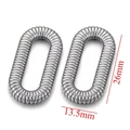 Silver stainless steel oval textured earrings connectors in 26mm by 13.5mm size - Steel Style 4