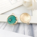 Zinc alloy star and mermaid beach charms with green enamel for DIY jewelry bracelets - Round Moon Star