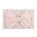 Soft nylon infant headband featuring a sweet light pink oversized decorative bow - Light Pink