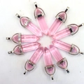 Set van 10 roze zeshoekige kristallen hangers met zilveren oogje voor DIY kettingen - Transparant Roze