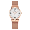 Elegant rose gold women's watch featuring a bow design and a magnetic Milanese strap - Rose Gold