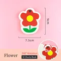 Flower shaped notepad with red and yellow petals, 360-degree spiral bound, 50 sheets - Ring Bound Note - Flower