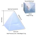 Transparent silicone pyramid resin mold and large square support frame with dimensions - 4 Inch Pyramid Mold with Stand