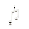 Polished silver musical note pendant made of high-quality alloy for DIY jewelry crafting - Mini Eighth Note-8x18mm