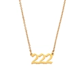 Collana minimalista in acciaio dorato con ciondolo numero 222 in stile gotico moderno - 222