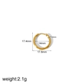 Tabla de medidas detallada de aro de acero inoxidable chapado en oro 18k de 17,4 mm de ancho - Redondo Minimalista Oro 1,8 mm de Ancho-17,8 mm DE (TE6018-2-18)