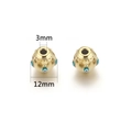 Golden stainless steel evil eye bead with blue enamel details and 12mm round diameter - Off White - Round Evil Eye