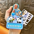 Porte-clés piano panda mignon jouet anti-stress pour sacs et cadeaux - Pendentif Piano Panda / Bleu