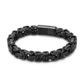 Pulsera bizantina para hombre en acero inoxidable negro con acabado mate y cierre magnético - Negro (KB151286-KFC)