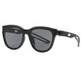 Lunettes de soleil rétro noires à petite monture avec branches évidées pour femmes - Monture Noir Mat Verres Gris