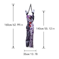 Hanging Halloween clown prop with voice-activated lights and sound, 160cm tall decor - Voice-Activated Glowing Sound Vibrating Clown Iron Chain Hanging Ghost