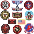 Top Gun Stickerei Patches Set mit militärischen Abzeichen für Jacken und Taschen - W5ly-266-yt Set Mit 12 Stück - 73 G Klettverschluss