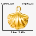 Details des goldfarbenen 304 Edelstahl Muschelanhängers mit Maßen und Gewicht - Gold