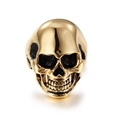 Gothic skull ring for men with polished gold finish and detailed skeletal features - US 8 / Polished Gold