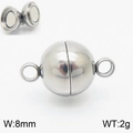 Fermoir magnétique sphérique en argent poli pour bijoux DIY 8mm poids 2g - 8mm / Couleur Acier
