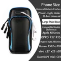 Fascia sportiva impermeabile blu e nera per smartphone con schermo fino a 6,5 pollici - Fascia da Braccio a Pois Blu