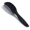 Spazzola professionale nera ventilata con manico curvo e setole antistatiche - Pettine Per Lo Styling In Vernice Elastica Nera