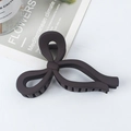 Dark brown matte butterfly hair claw clip with non-slip teeth for thick hair styling - Dark Purple