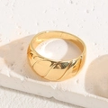 Anello croissant vintage francese in oro 14 carati con design a coste lucidate - US6 / Motivo a torsione