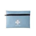 Lichtblauwe draagbare eerste hulp kit tas met wit kruis logo en ritssluiting - Plat Klein / Blauw